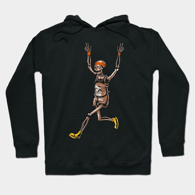 Funny Skeleton Running Hoodie by TeddyTees